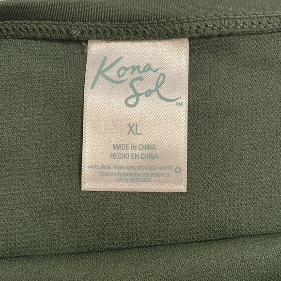 Kona Sol Olive Faux Wrap Bikini Set SZ XL - Picture 4 of 10